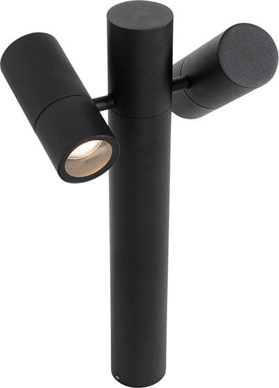 QAZQA duo - Moderne Staande Buitenlamp | Staande Lamp voor buiten - 2 lichts - H 50 cm - Zwart - Buitenverlichting