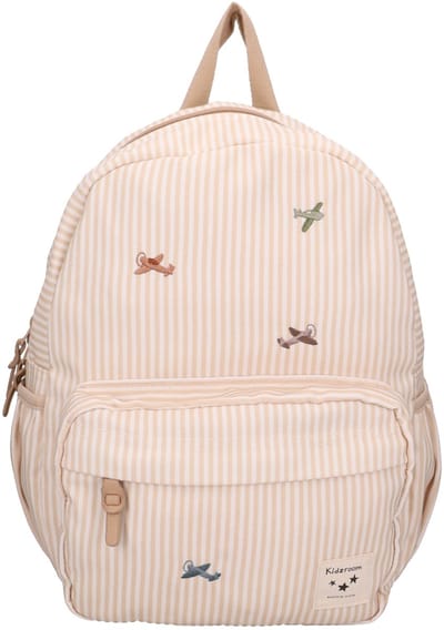 Kidzroom Nostalgia Rugzak - Kinder rugzak - 11.7 l - 36 x 27 x 12 cm - Vliegtuigen - Beige