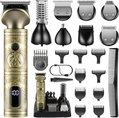 KAD® Trimmer Baard - 7-in-1 Multifunctionele Baardverzorgingssets - Baardtrimmer - Trimmer - Goud - 16cm x 4cm x 3cm