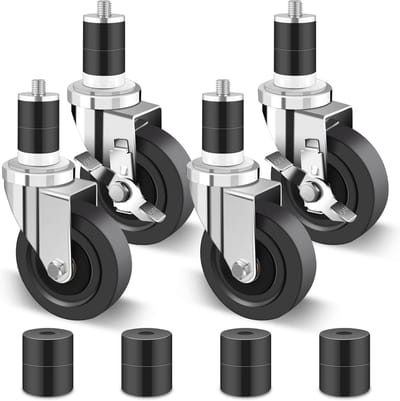 Heavy Duty 4 Inch Zwenkwielen met Expansiestam - 1200LB Capaciteit, Set van 4 voor Keuken en Werktafels