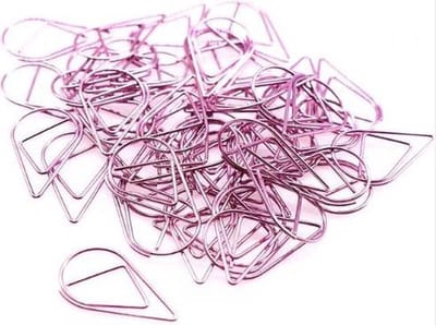 Knaak Paperclips - 50 stuks - Druppelvormig - Paars - Metaal met Coating - 2,5 cm