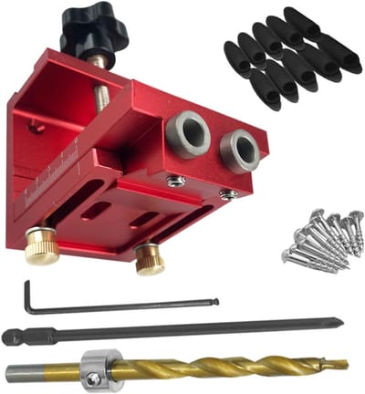 Gatenmal Set - Boormal Hulpmiddel - Meubelbouw - Precisie Bevestiging - Rood