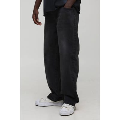 Relaxte Rigid Gewassen Jeans | Washed Black | Size 32R