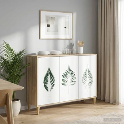 vidaXL - Dressoir - HANAU - Sonoma - 102 - x - 33 - x - 75 - cm - Bewerkt - hout