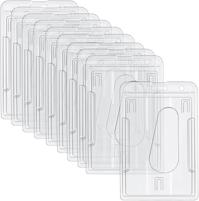 Solidchoice - 10 Stuks Transparante ID-Kaarthoesjes met Duimgleuf