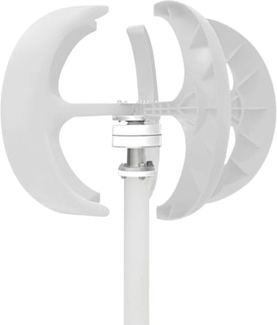 Windturbine Generator - Verticale Windmolen - Energie Opwekken - 5 Bladen Nylon Vezel - 600 Watt 24 Volt - Wit