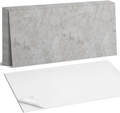 Coloray Plaktegels - Ruwe betontextuur Zelfklevende Wandtegels - 40 cm x 20 cm - Grijs Plaktegels - 10 stuks - Rechthoek PVC Tegels - Plaktegels Badkamer - Vloertegels Zelfklevend - Vinyltegels Vloer Zelfklevend - Portugese Tegels