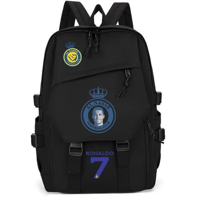 Voetballer C Luo Perifere Print Trend Schooltas Middelbare School Studenten Grote Capaciteit Rugzak met Rugsteun No specifications