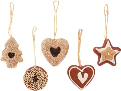 Kunstmatige kerstkoekjesdecoraties, boomversieringen, landelijke stijl