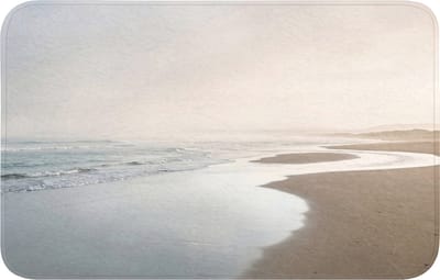 Badmat 80x50 cm - Antislip - Kustlijn - Strand - Oceaan - Badmatten voor badkamer - Badkamermat - Douchemat - Badkamer mat