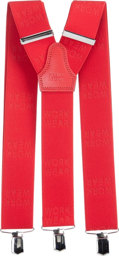 Pierre Mouton Work Wear Bretel - Bretels - Volwassenen - Heren - Rood - 120cm - 3 brede clips - 50mm breed - M - L
