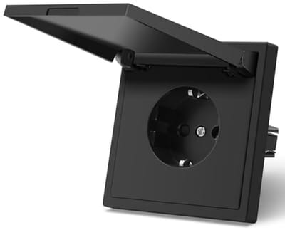 Schuko stopcontact EU-standaard 1-voudig inbouw vochtige ruimte - Eenvoudige installatie 80 mm x 80 mm