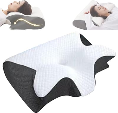 Hoofdkussen Memory Foam voor Nekklachten – Cervicaal Kussen - Orthopedisch & Ergonomisch kussen - Geschikt voor rug-, zij- en buikslapers - Traagschuim - Wit