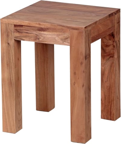 Massief Houten Tafel - Bijzettafel Hout - Woonkamer Decoratie - Handgemaakt Uniek - 35 x 35 x 45 cm