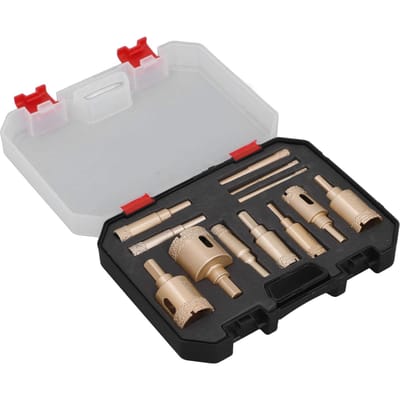 12 Stuks Diamant Gatenzaag Set Koolstofstaal 6 tot 35mm Gatopener Zaagset voor Glas Keramiek Steen