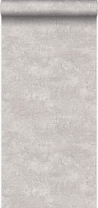 Origin Wallcoverings behang natuursteen met craquelé effect lichtgrijs - 347565 - 53 cm x 10,05 m