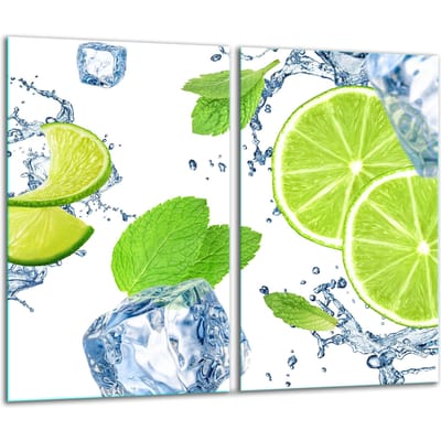 TMK ArtDeko - Snijplank Glas - 30x52 cm - Inductiebescherming - Met Fruitmotief