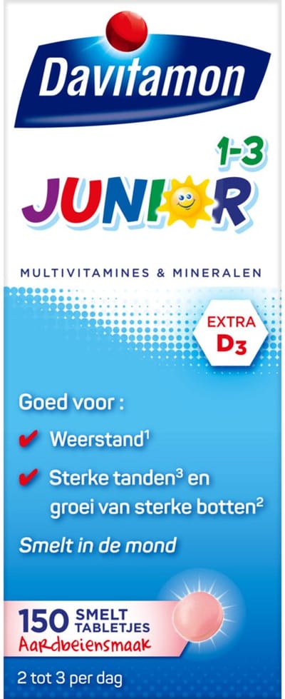 Davitamon Junior 1+ Multivitamines en Mineralen - 4 x 150 tabletten - Voordeelverpakking