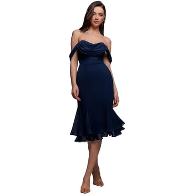 Vrouwen chiffon jurk Goddiva Midi