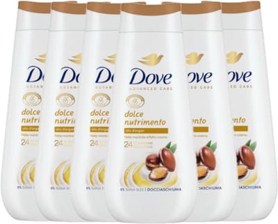 Dove Advanced Care - Douchegel - Nourishing Care - Argan Oil - 6x 225 ml - Voordeelverpakking