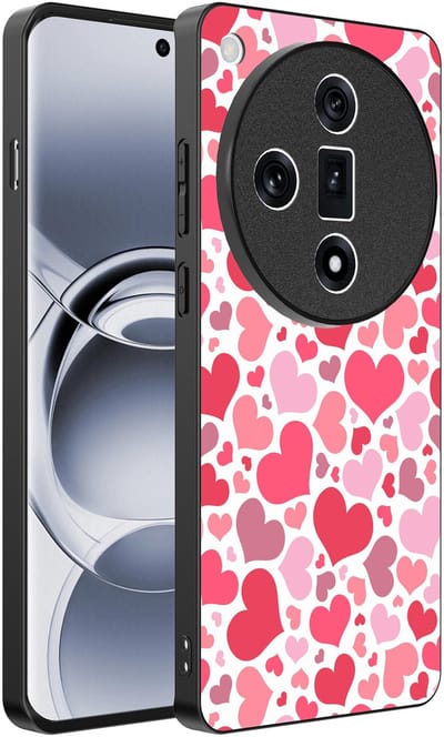 Smartphonica Telefoonhoesje Geschikt voor Oppo Find X7 met Hartjes Print - Hearts Design TPU Backcover Case - Kinder Hoesje met Hartjes Design geschikt voor Oppo Find X7