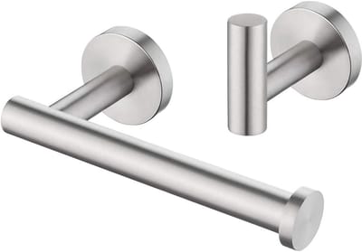 Handdoek en toiletrolhouder set badkamer accessoire set 2-delige toiletrolhouder en kapstok SUS 304 roestvrij staal wandmontage geborstelde afwerking, LA202DG-21
