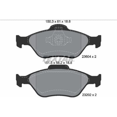 Remblokset TEXTAR 2360406, voor