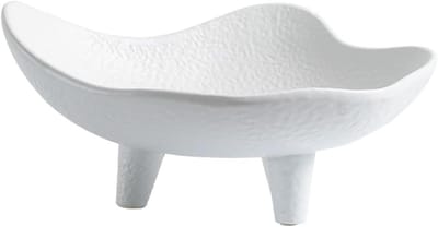 Fruitschaal Simple Home Keramische Grote Fruitschaal Decoratief Ornament Creatieve Schimmel Wit Zwart Drie Voeten(Wit)