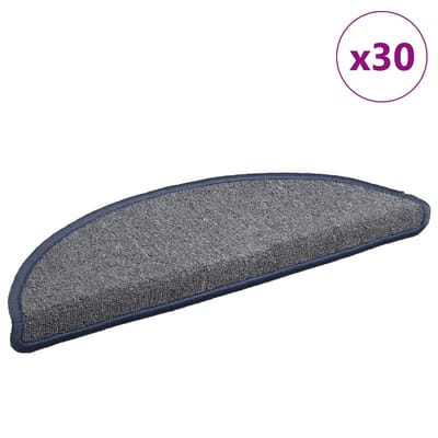 vidaXL - Trapmatten - 30 - st - 56x17x3 - cm - lichtgrijs - en - blauw - halfrond