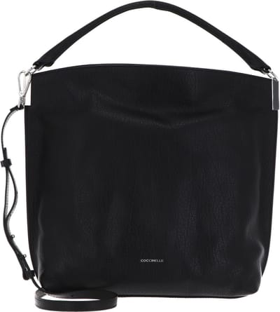 COCCINELLE Leren Schoudertas Handtas Estelle Elephant Shoulder Bag Noir Zwart