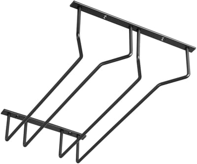 SOTECH Glazenhouder voor 2 rijen glazen 235 x 355 x 70 mm zwart Houder voor wijnglazen Flûtes Bierglazen Wijnglashouder