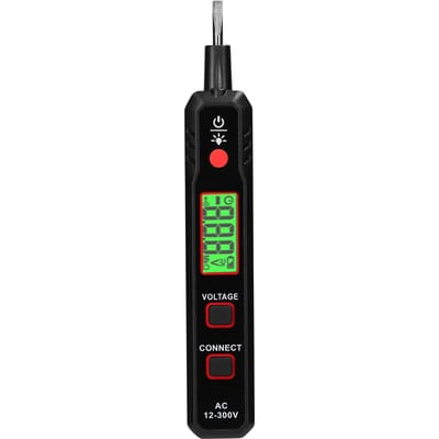 LCD-scherm Elektrische testpen AC12-300V spanningstester Stroom-/nuldraaddetector Kabelbreukpunt zwart