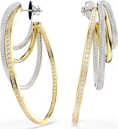 Swarovski oorsieraden Hyperbola 5691618 | Swarovski sieraden met zilver en goud kleuraccent en glinsterende zirkonia kristallen voor een luxe uitstraling