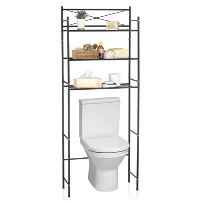 Toiletrek MARSA met drie legplanken – Stijlvol en praktisch in het zwart