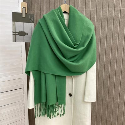 43Kleuren Effen Winter Sjaal Dames Dik Warm Kasjmier Sjaal Grote Maat Buiten Pashmina Bufanda Winddichte Sjaals Kerstcadeau blue
