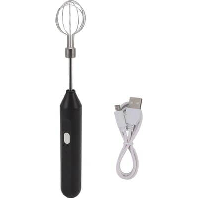 Elektrische Handmixer Drie Verschillende Snelheden Op Batterijen Werking Handige Melkschuimer voor Thuis Bakken zwart