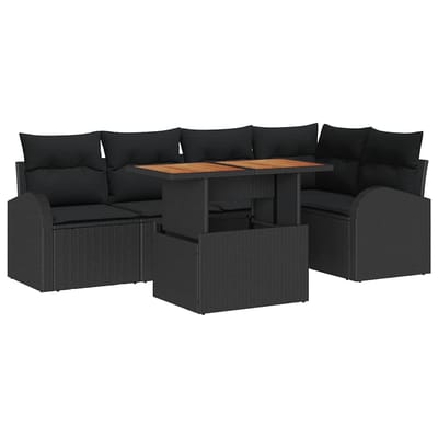 vidaXL - Tuinbank - Set - 6 - st - Zwart