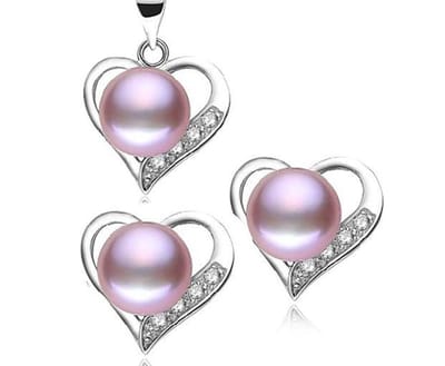 N3 Collecties 925 Sterling Zilver Natuurlijke Zoetwater Roze Parel Hanger Sieraden Sets Voor Vrouwen 8-9 Mm Parel