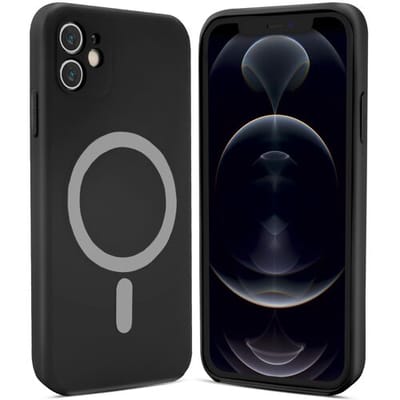 ShieldCase Hoesje geschikt voor Apple iPhone 11 MagSafe - Magneet hoesje siliconen zijde - zwart - Zijdezachte Beschermhoes - Magnetische Beschermhoes - Stijlvolle Magnetische Case - Zijdezachte Siliconen Cover