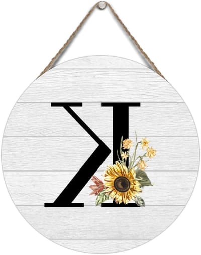 Houten Deur Teken - Monogram Bord - Huis Decoratie - Direct Op Hout Gedrukt - 30 x 30 cm - Zwart
