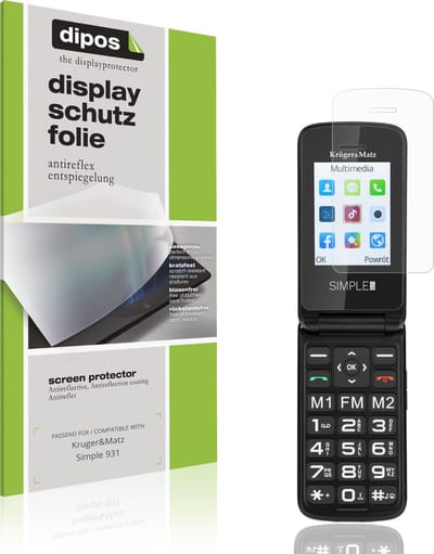 dipos – 4x Matte Beschermfolie geschikt voor Kruger&Matz Simple 931 | Krasbestendige & antireflecterende Screenprotector Ultra-Thin