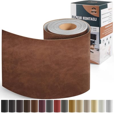 Complete Reparatieset voor Kunstleer - Zelfklevende Patches voor Autozetels, Meubels en Tassen - 10 x 160 cm in Donkerbruin
