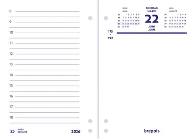 Brepols Dagomlegblok 2026 - 1d/2p - Losbladig - 8,4 x 12 cm