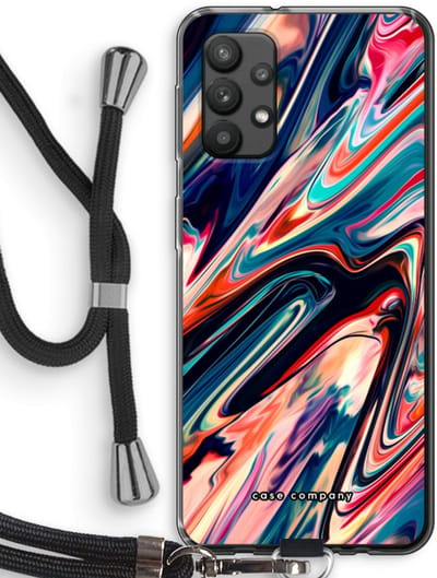Case Company® - Hoesje met koord geschikt voor Samsung Galaxy A32 4G hoesje met Koord - Quantum Being - Telefoonhoesje met Zwart Koord - Bescherming aan alle Kanten en Over de Schermrand