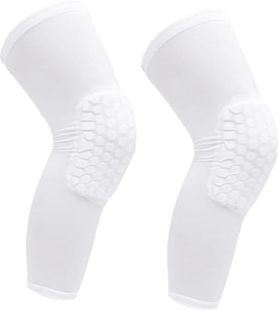 Unisex Kniebandage met Honingraatstructuur voor Bescherming en Compressie tijdens Basketbal, Voetbal en Tennis (L voor 175-185 cm)