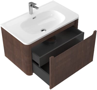 LINEA UNO - Sano 80 - Walnoot - Badmeubel - - 301737
