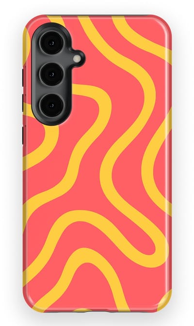 DripCase Curvy Lines Hoesje Samsung Galaxy S24 Plus | Backcover met Mag | Design Tough Case Samsung Galaxy S24 Plus Sunburst Drift