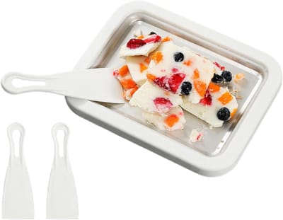 Gerolde ijsmachine - Dessertmaker Yoghurt - Thuis desserts maken - Handmatige schraapfunctie - 226 x 175 cm - Wit