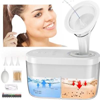 Luxerio Elektrische Oorreiniger – Oorsmeer Verwijderaar Ear Wax Cleaner (Zacht, Normaal, Puls, Sterk) – Veilig & Comfortabel Oorspoelsysteem – One-Hand Design – Thuis Oorreiniging Set