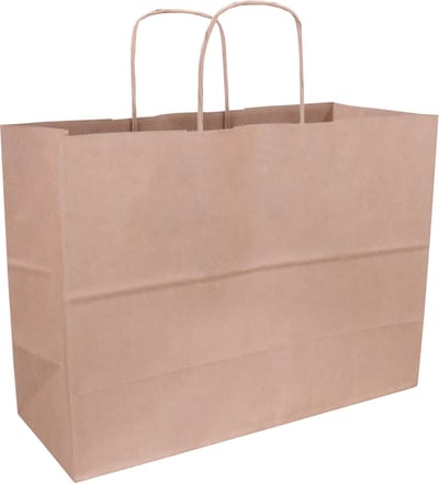 Tas | Kraftpapier | gedraaid papieren koord | 35x 14x26cm | draagtas | bruin | 100 stuks